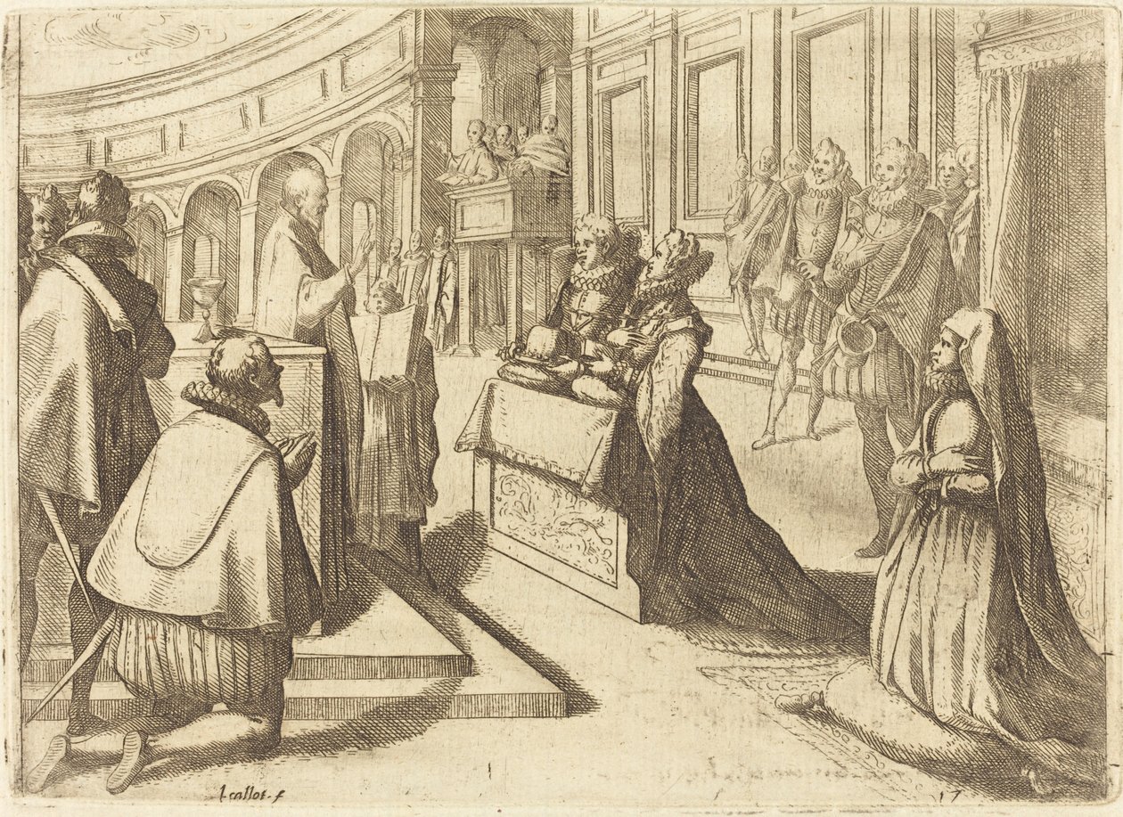 Huwelijk van Margaretha van Oostenrijk en Filips III door Jacques Callot