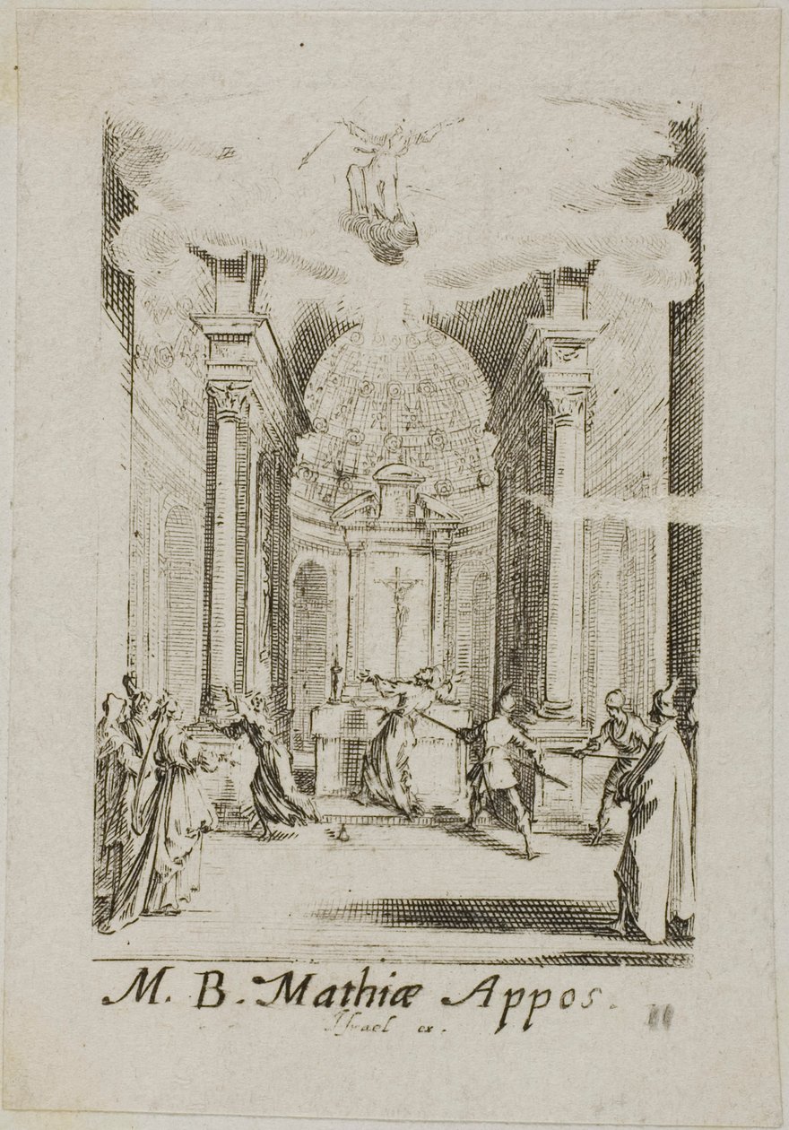 Martelaarschap van de heilige Mathias, plaat elf uit De Martelaars van de Apostelen door Jacques Callot
