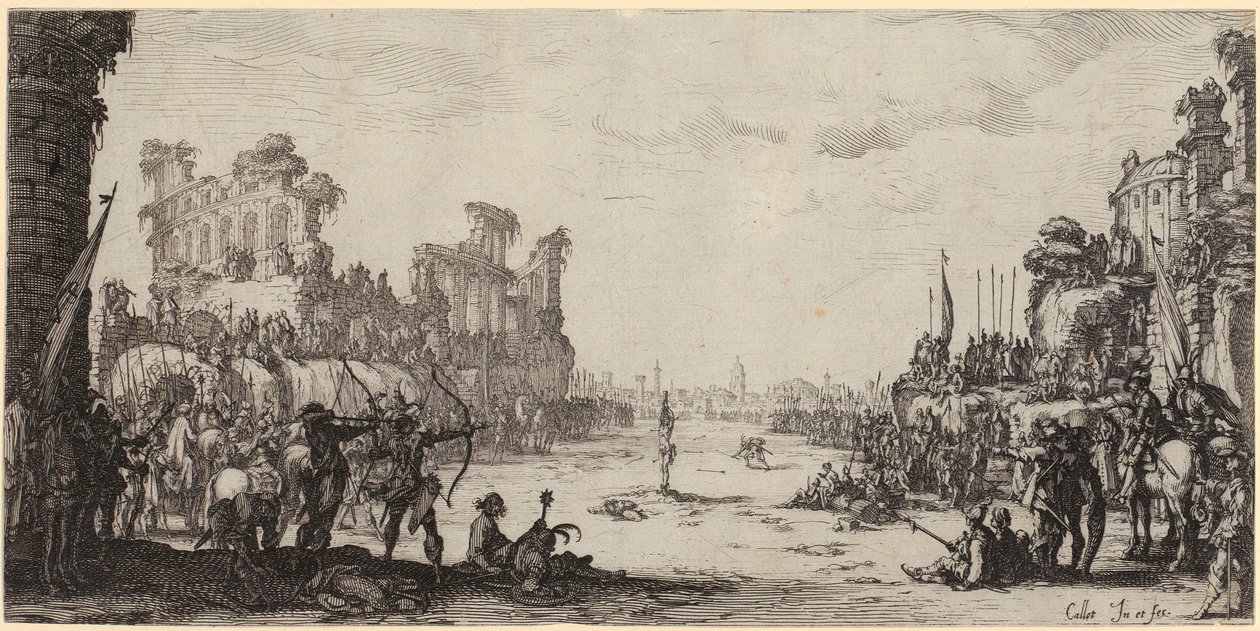 Het martelaarschap van de heilige Sebastiaan door Jacques Callot