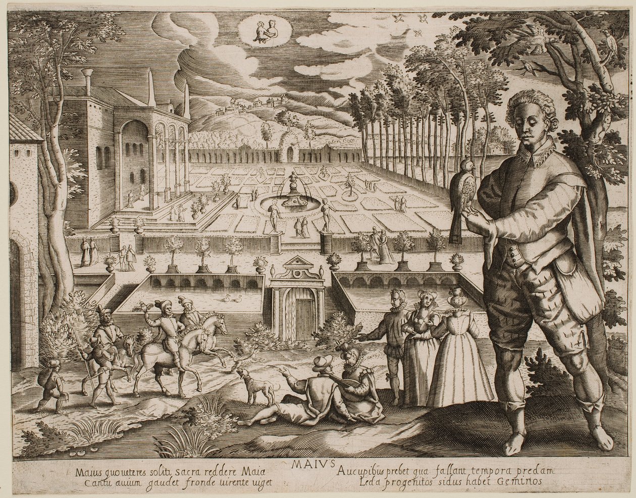 Mei, uit de serie „De maanden“ door Jacques Callot
