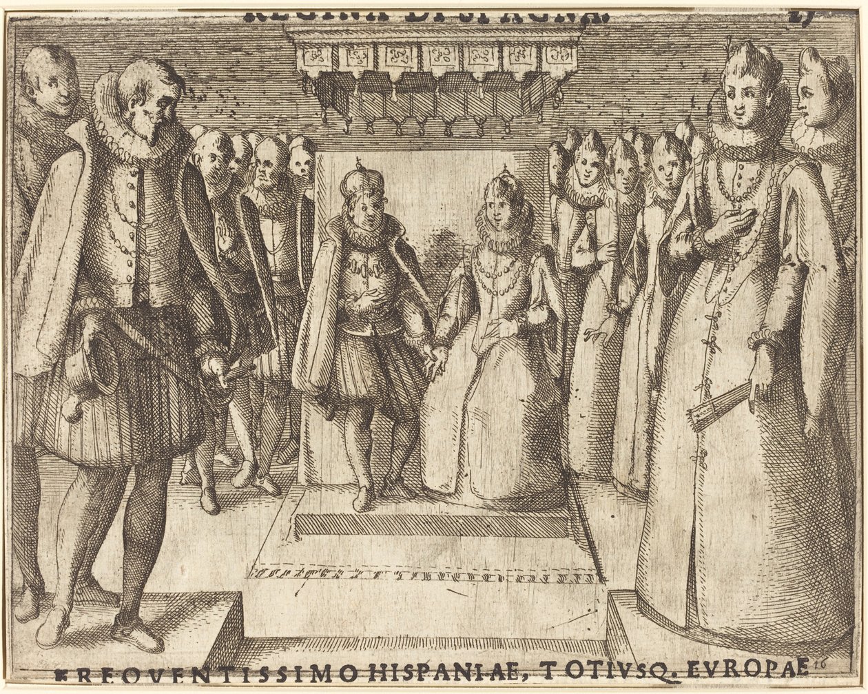 Ontmoeting van Margaretha van Oostenrijk en Filips III [recto] door Jacques Callot