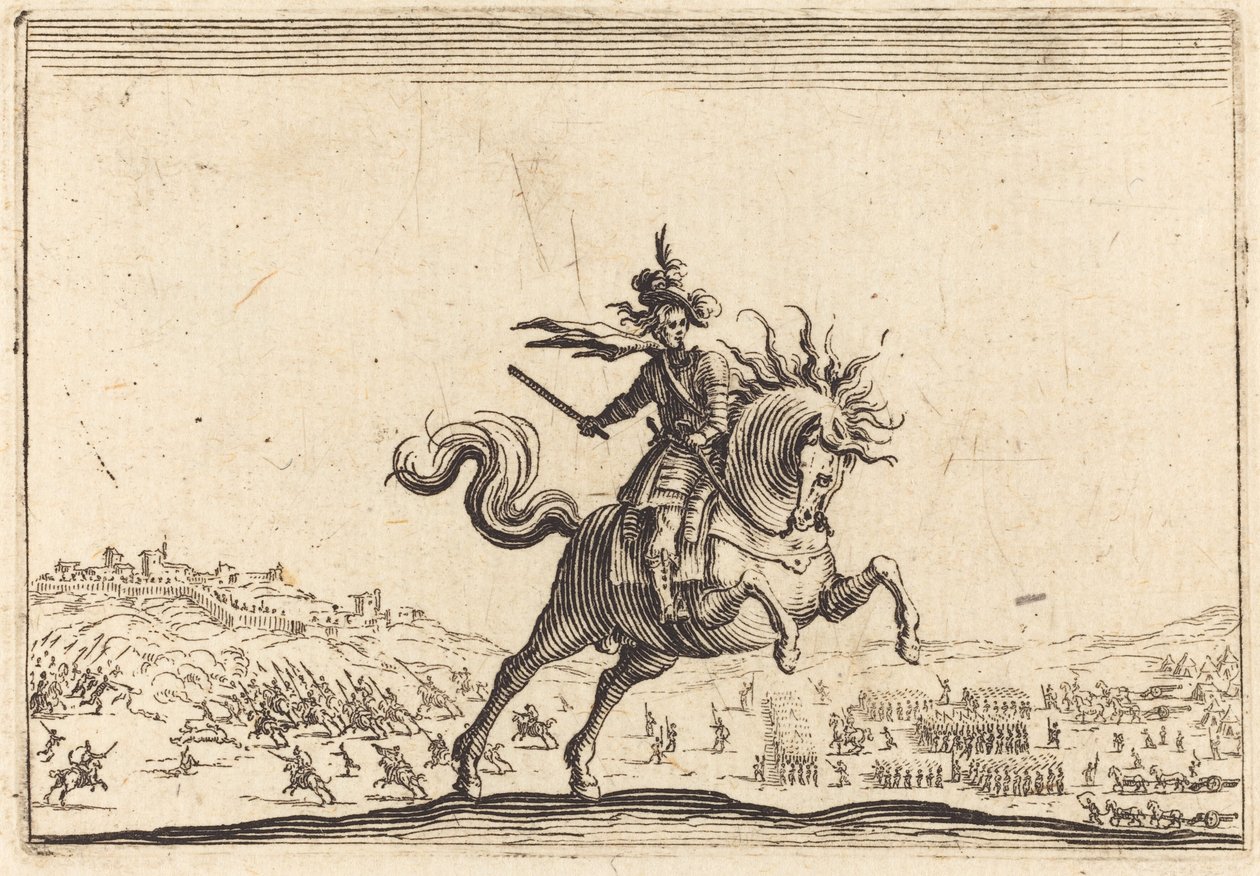 Militaire Commandant te Paard door Jacques Callot