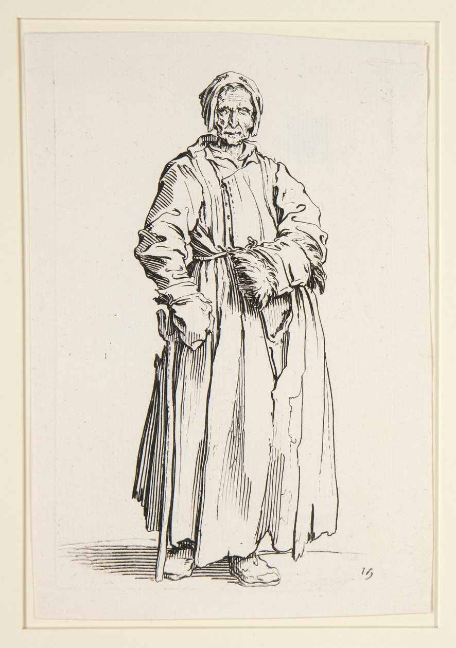 Eenogige vrouw, uit De Bedelaars (La borgnesse) door Jacques Callot