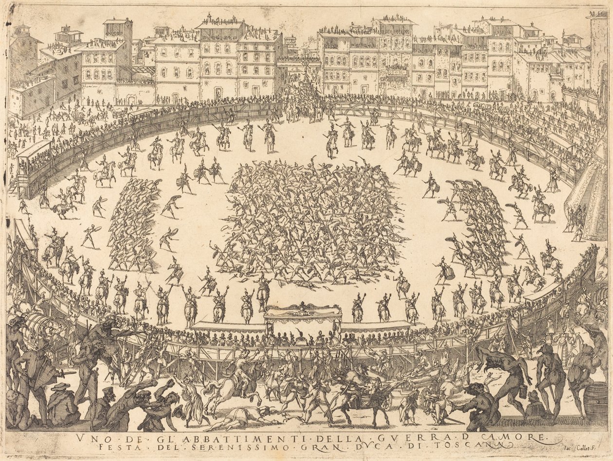 Een van de infanteriegevechten door Jacques Callot