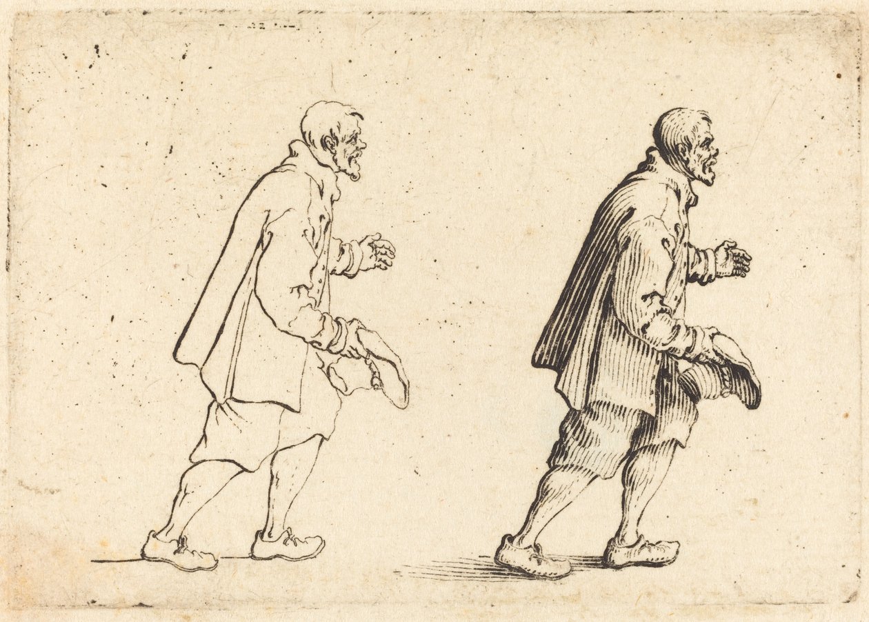 Boer met hoed in de hand, ca. 1617 door Jacques Callot