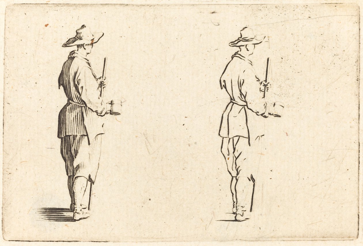 Boer met een beker door Jacques Callot