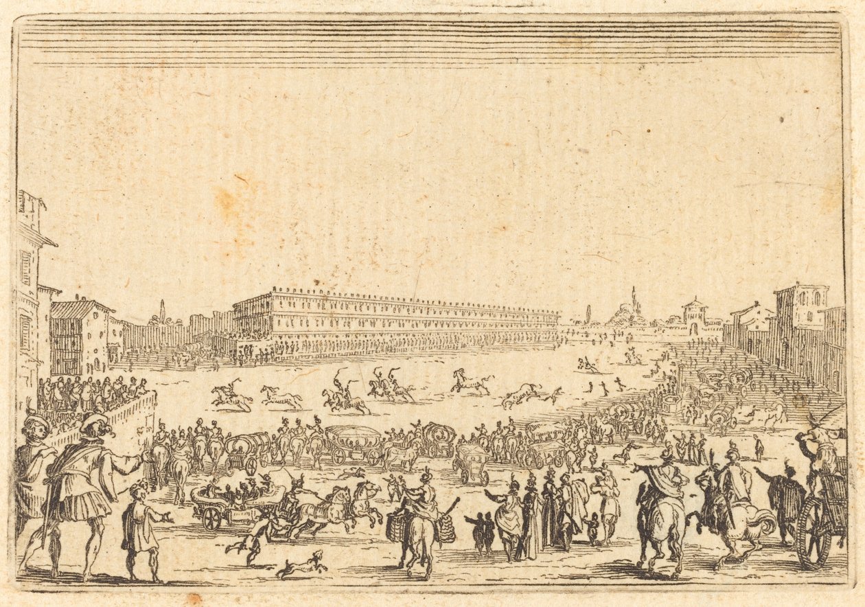 Piazza Presso alla Porta al Prato door Jacques Callot