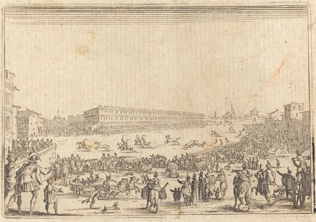 Piazza Presso alla Porta al Prato door Jacques Callot