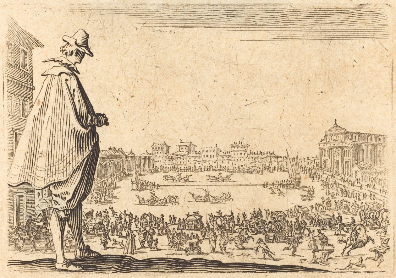 Piazza Santa Maria Novella, Florence, ca. 1622 door Jacques Callot