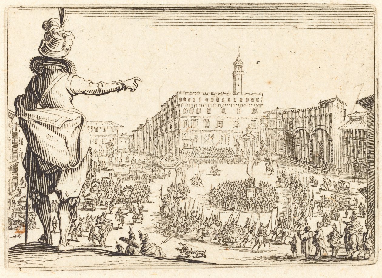 Piazza della Signoria, Florence, ca. 1622 door Jacques Callot