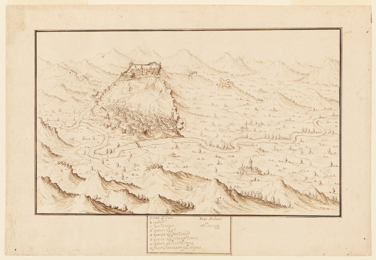 Planometrisch uitzicht van Gani door Jacques Callot