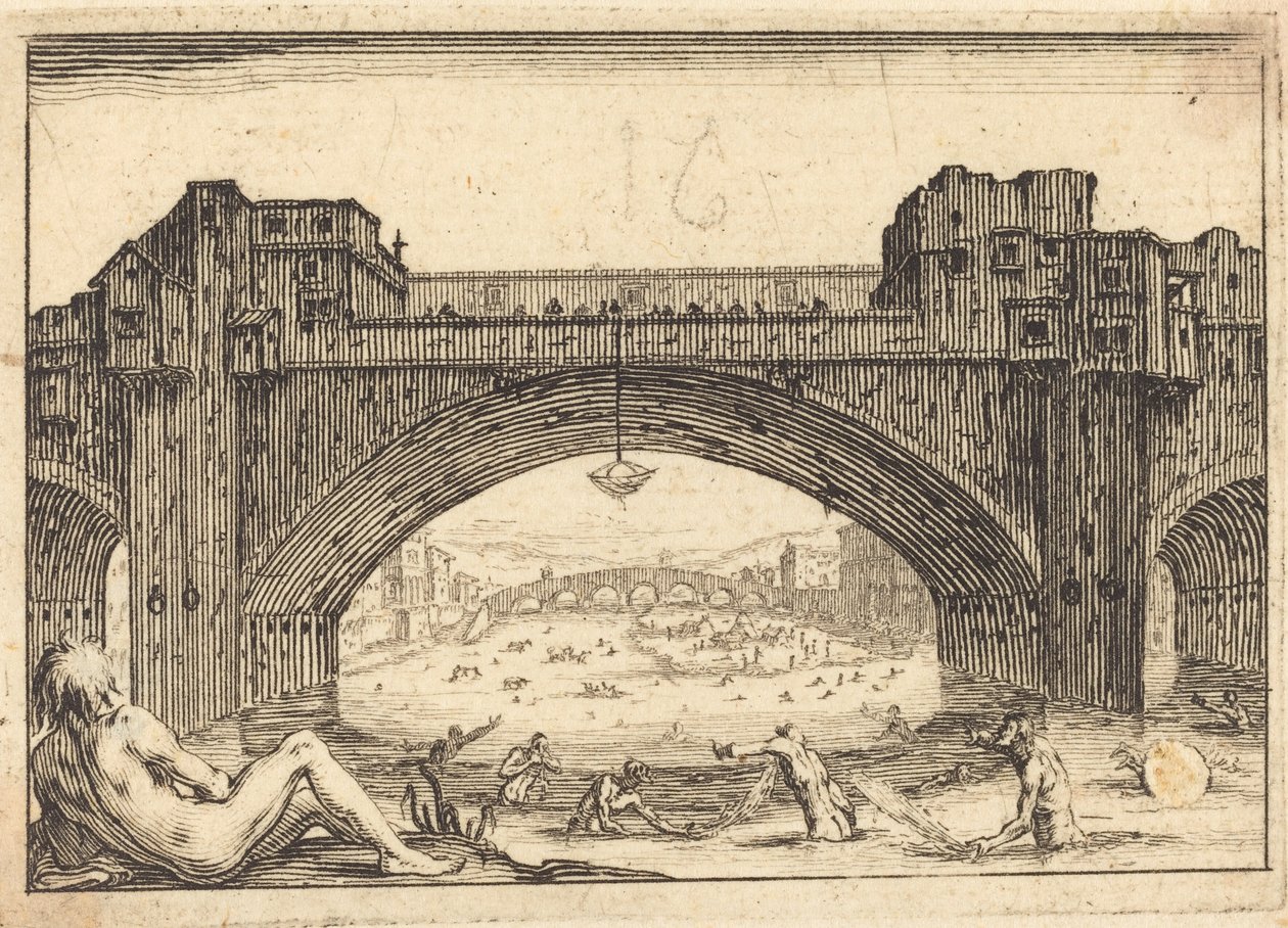Ponte Vecchio, Florence door Jacques Callot