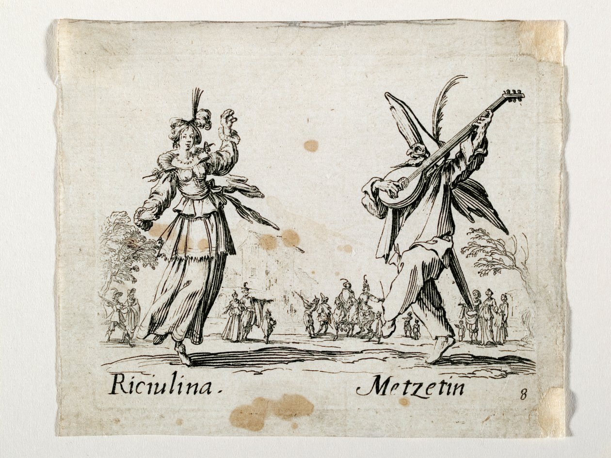 Riculina en Metzetin, figuren uit de Commedia dell