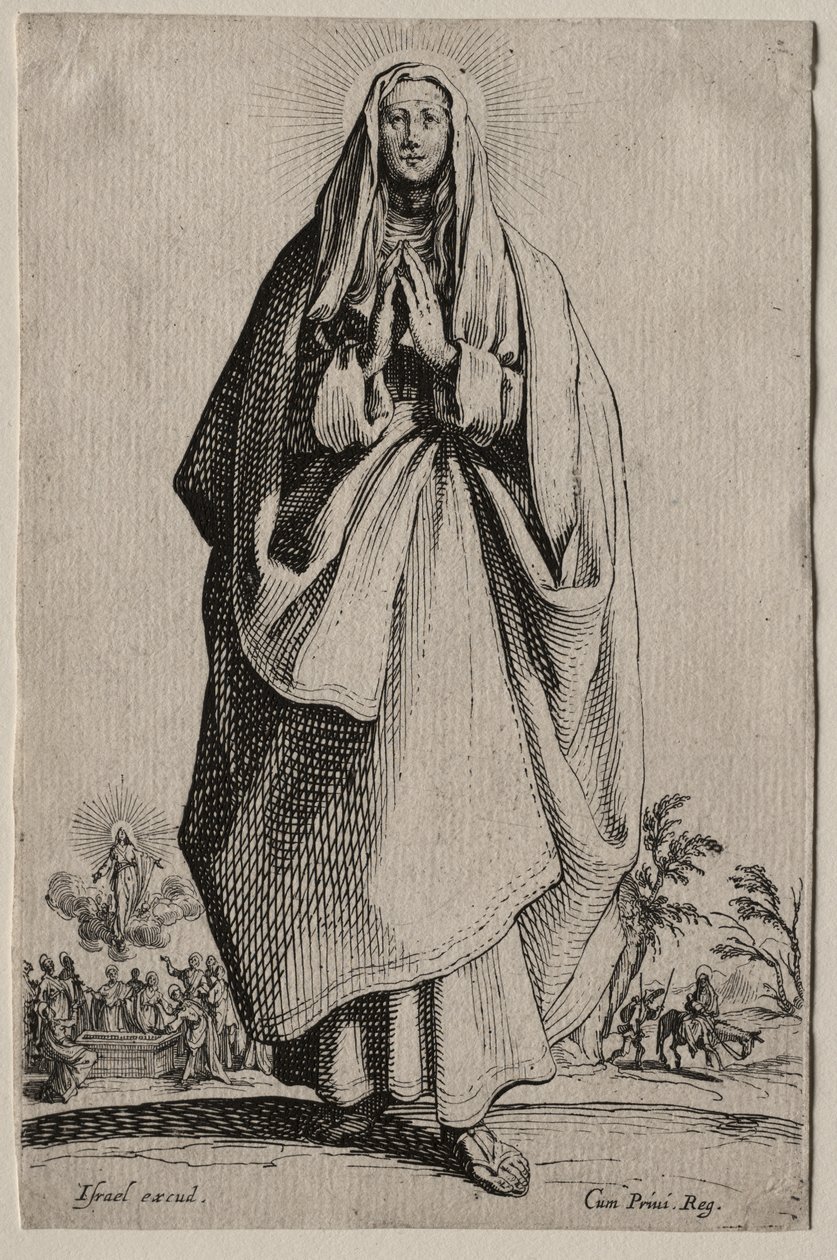 Salvatoris Beatae Mariae Virginis Sanctorum Apostolorum Icones/Les Grands Apôtres: La Sainte Vierge door Jacques Callot