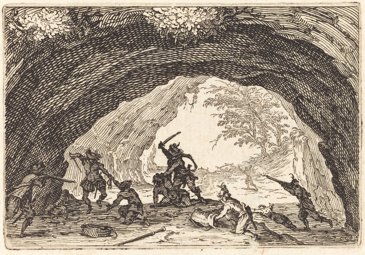 Soldaten die rovers aanvallen door Jacques Callot