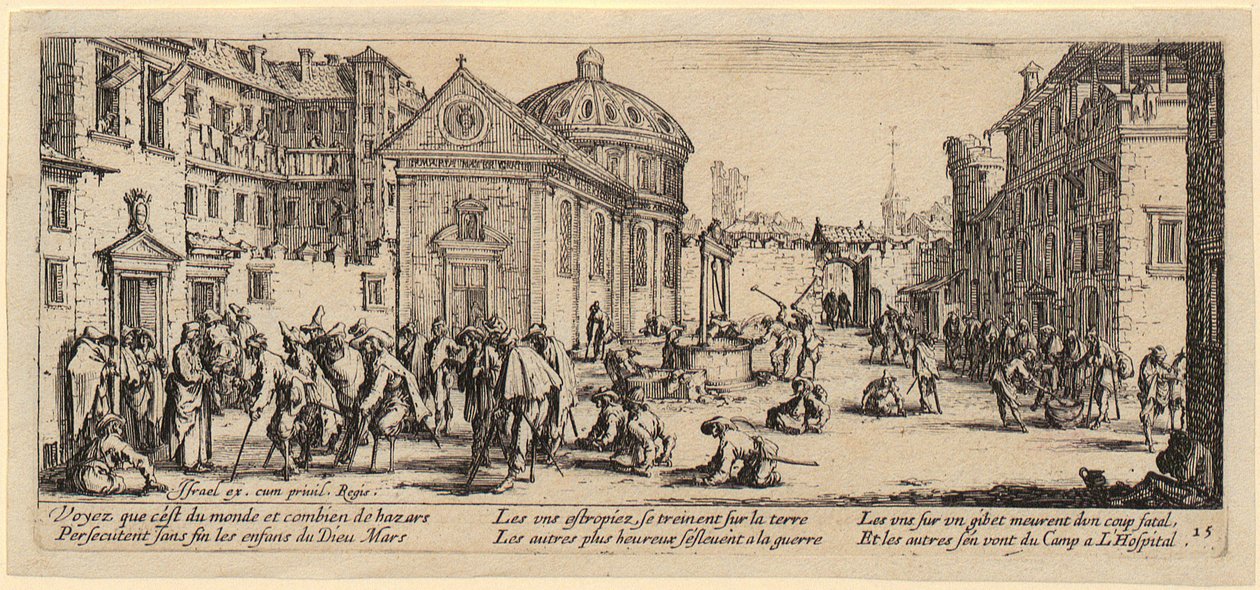 Ziekenhuis, blad 15 van de reeks "De gruwelen van de oorlog" door Jacques Callot
