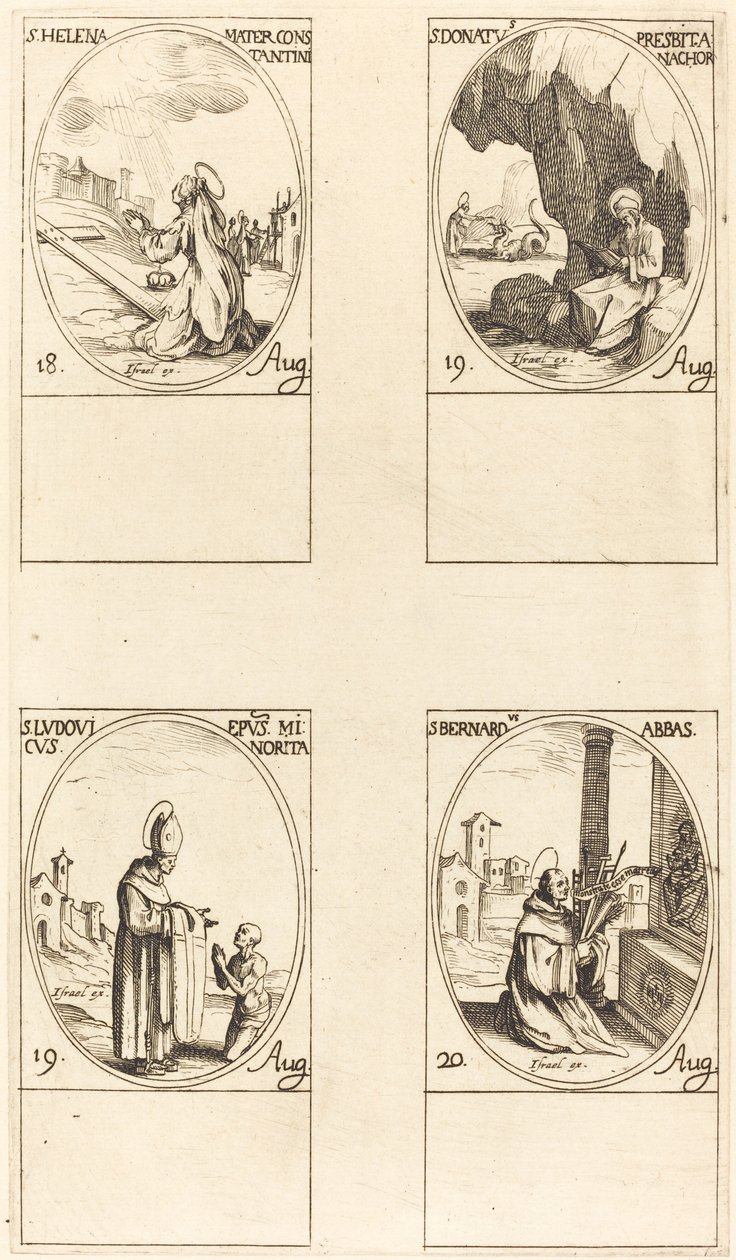 St. Helena; St. Donatus; St. Ludovicus, Bisschop; St. Bernard door Jacques Callot