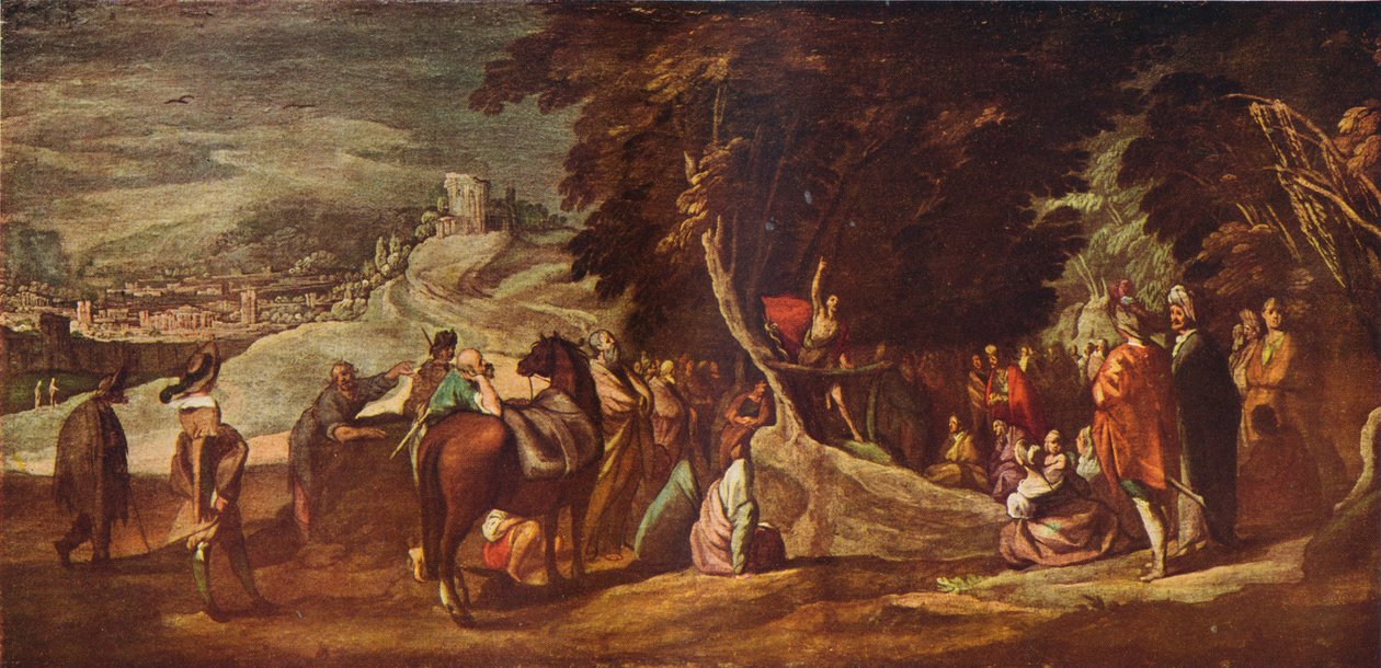 St. Johannes predikend in de wildernis, c1620-1635, 1924 door Jacques Callot