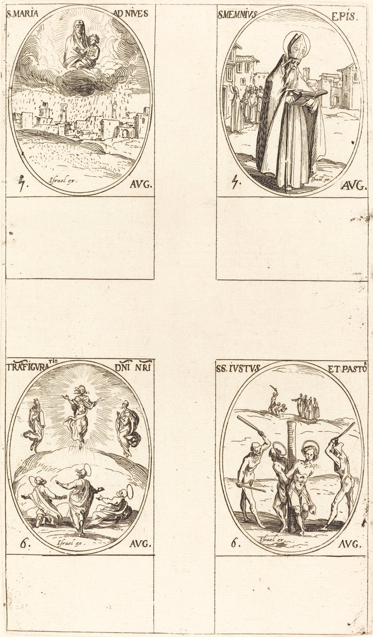 St. Maria van de Sneeuw; St. Memmius, Bisschop; De Transfiguratie; Sts. Justus en Pastor door Jacques Callot