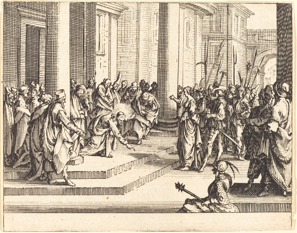 Steniging van Jezus door Jacques Callot