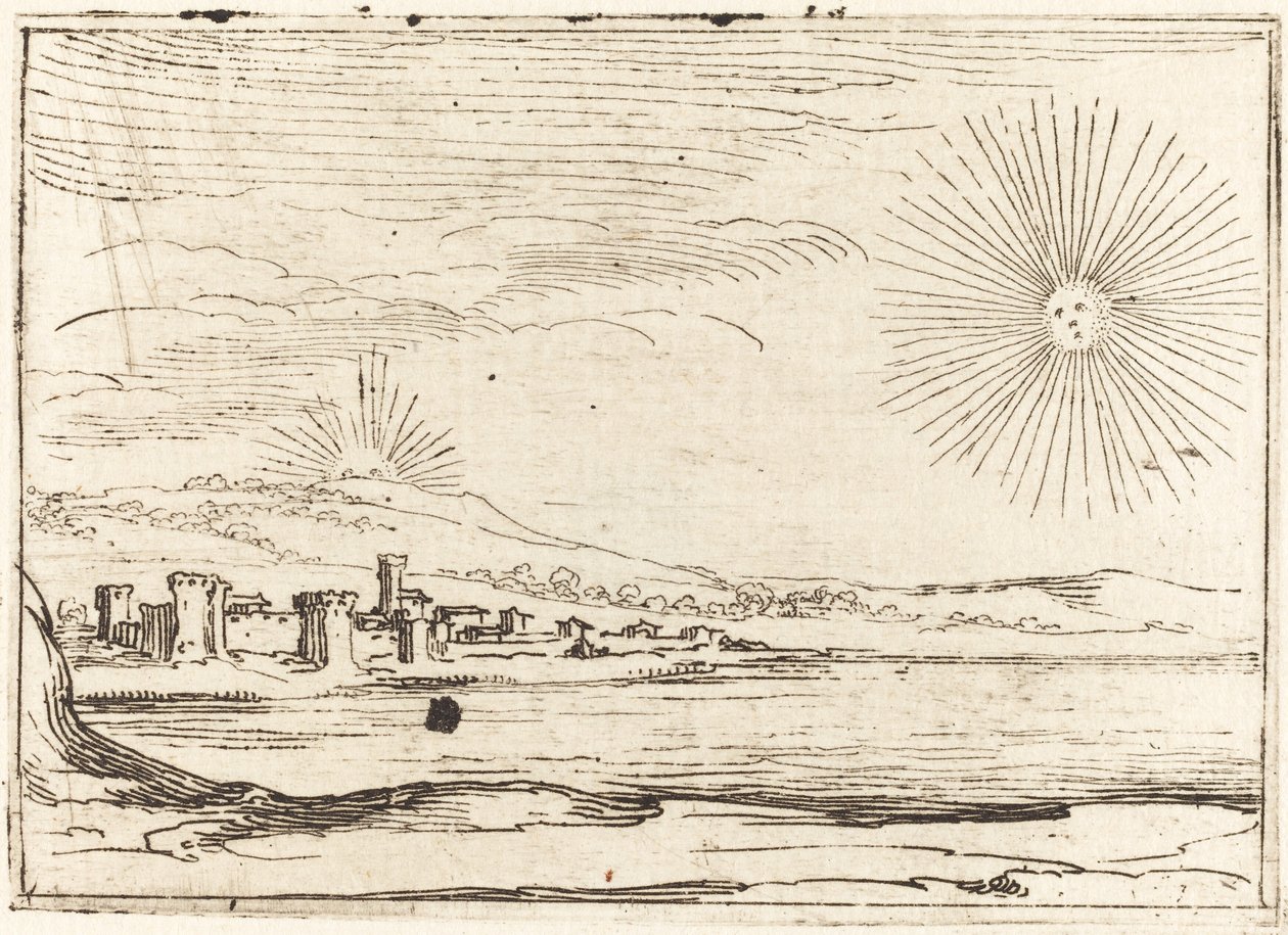 Zonsopgang, 1628 door Jacques Callot
