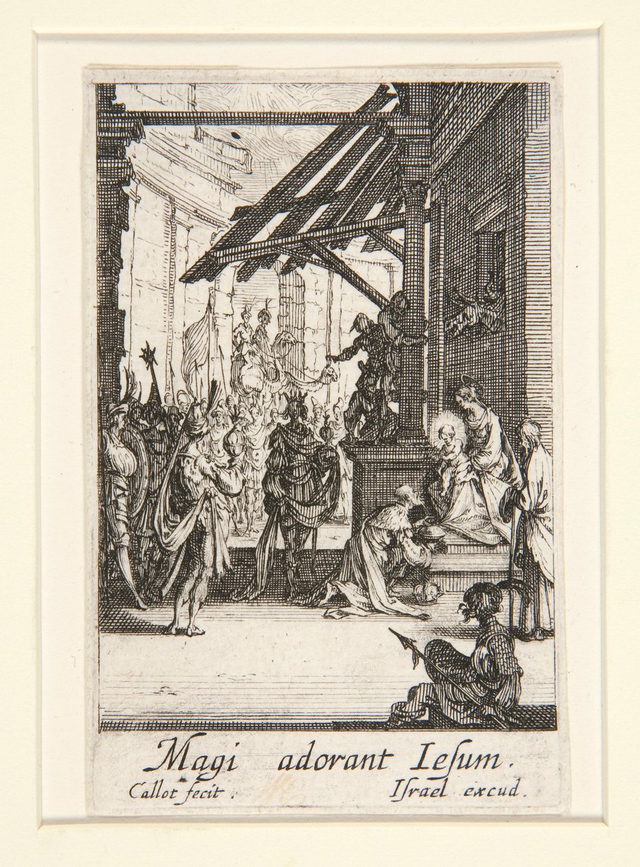 De Aanbidding der Wijzen, nr. 8 uit Het Leven van de Maagd door Jacques Callot