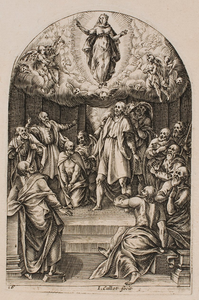 De Hemelvaart, uit de serie „Beelden van Rome“ door Jacques Callot