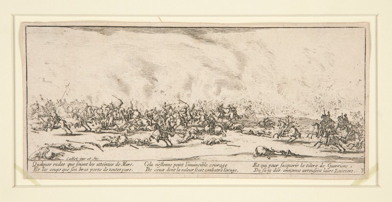De slag, uit De ellende en rampen van de oorlog door Jacques Callot