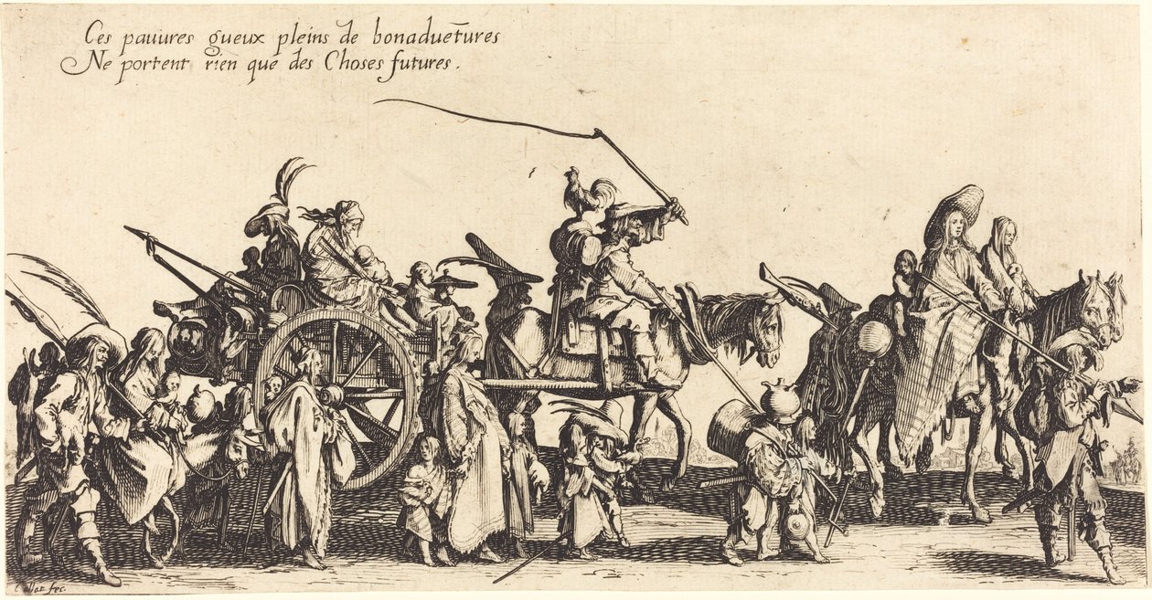 De Bohemiens marcheren: De achterhoede door Jacques Callot