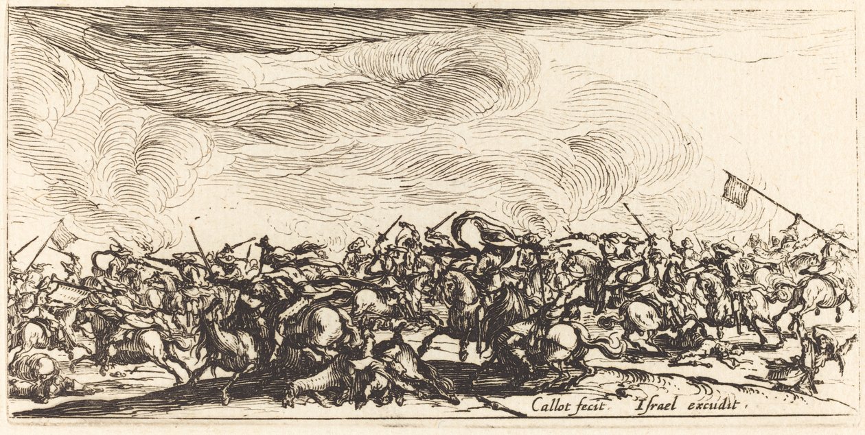 De Cavaleriegevecht met Zwaarden door Jacques Callot