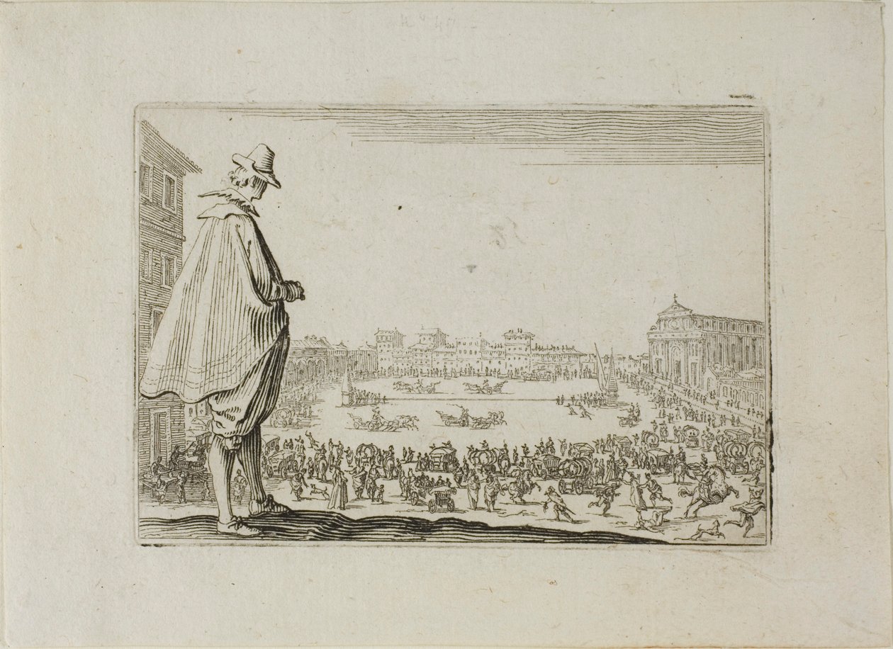 De wagenrennen bij Santa Maria, uit De Caprices door Jacques Callot