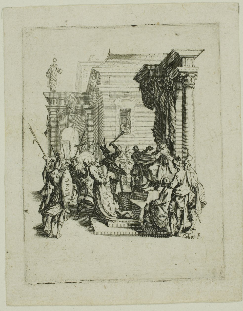 De veroordeling tot de dood, uit De kleine passie door Jacques Callot