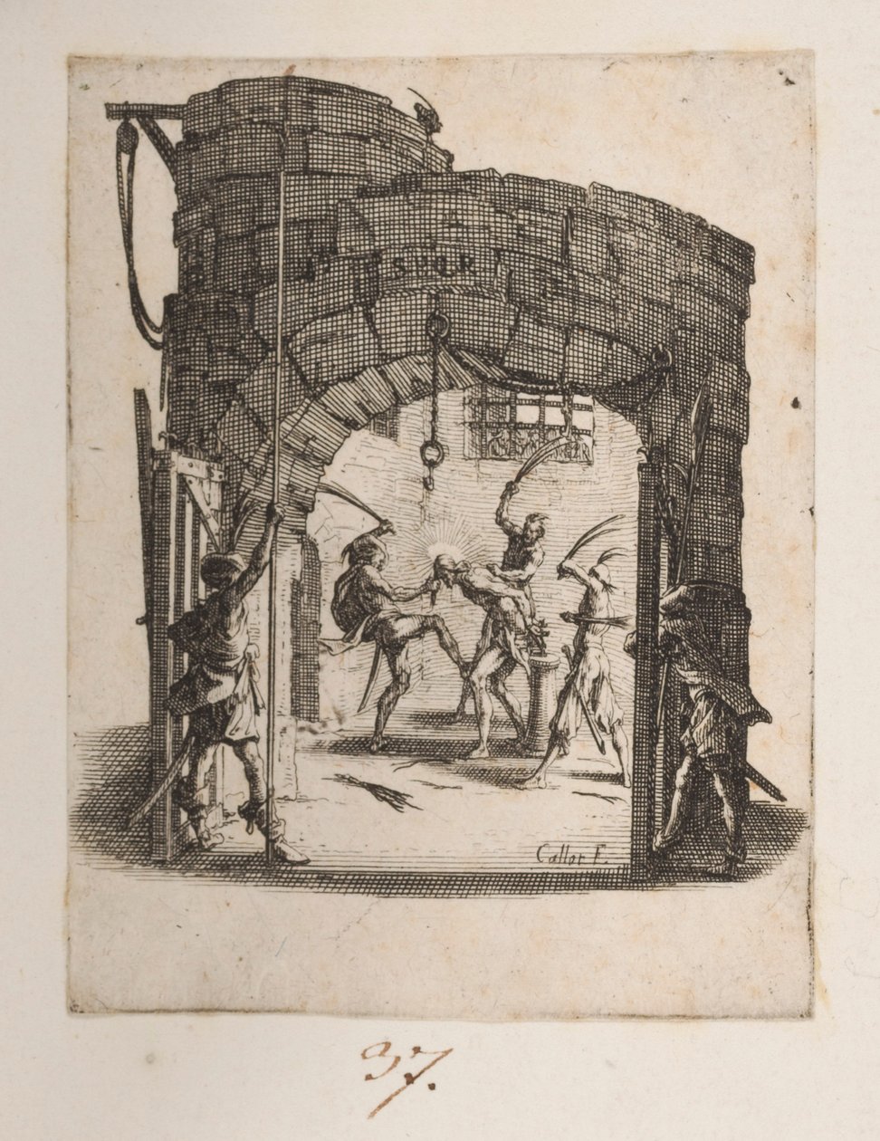 De Kroning van de Pijnbomen, nr. 8 van 11 uit La Petite Passion door Jacques Callot