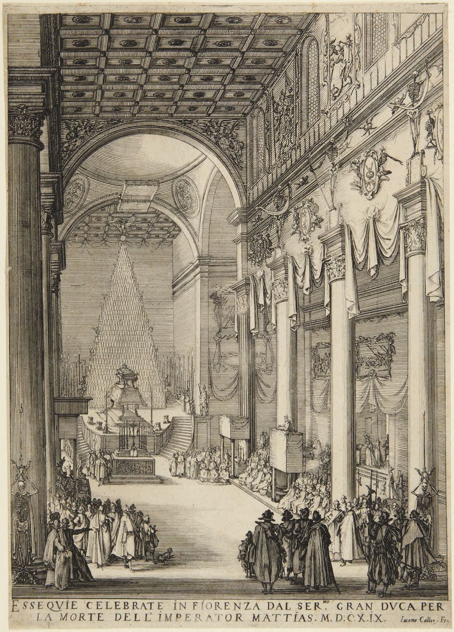 De keizer Matthew ligt opgebaard door Jacques Callot