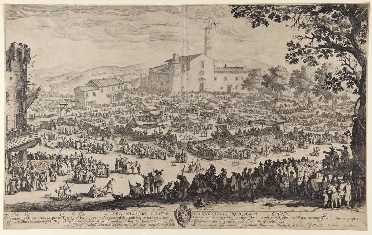 De jaarmarkt in Impruneta door Jacques Callot
