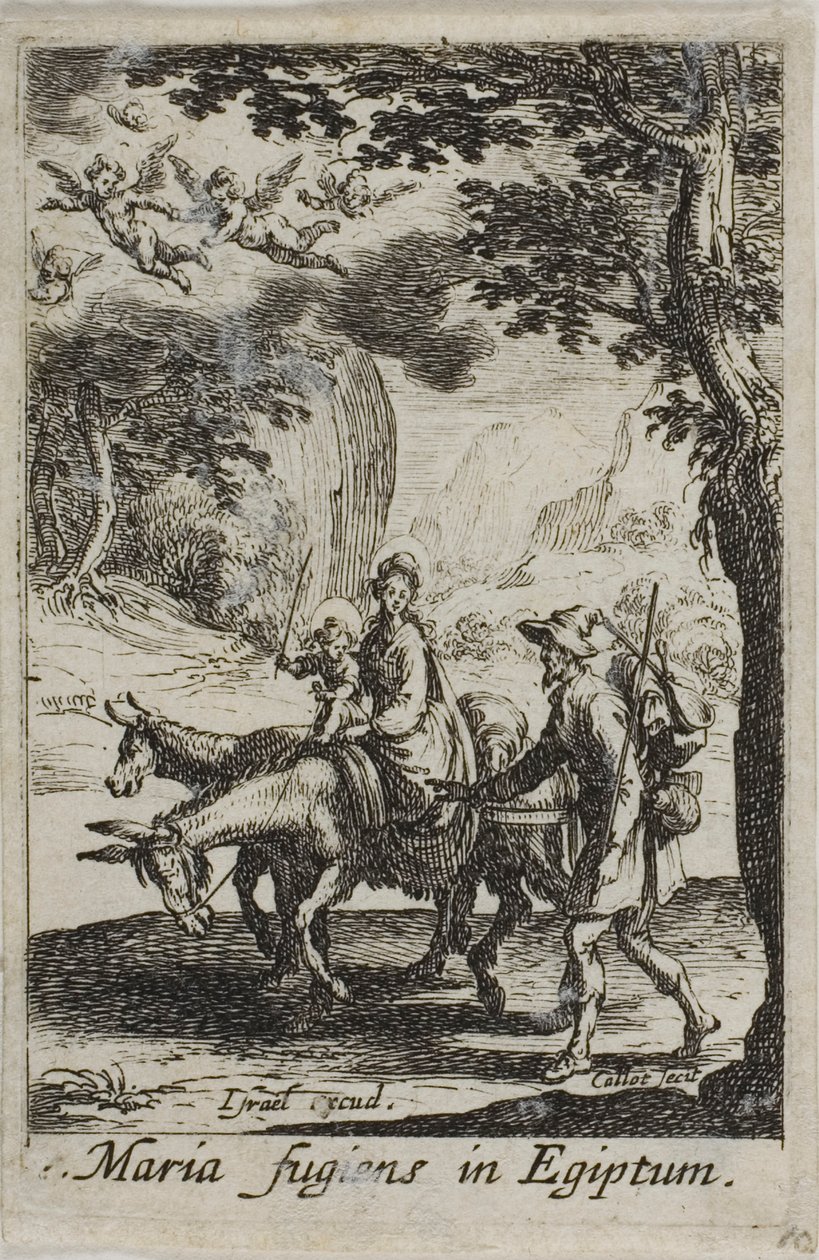 De Vlucht naar Egypte, uit Het leven van de Maagd door Jacques Callot