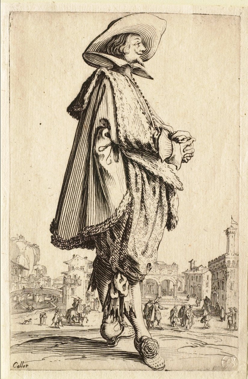 De heer met gevouwen handen door Jacques Callot
