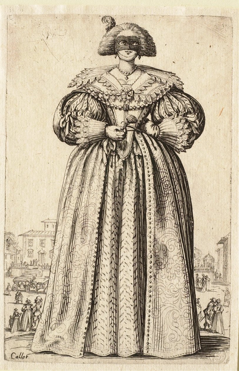 De dame met een masker door Jacques Callot