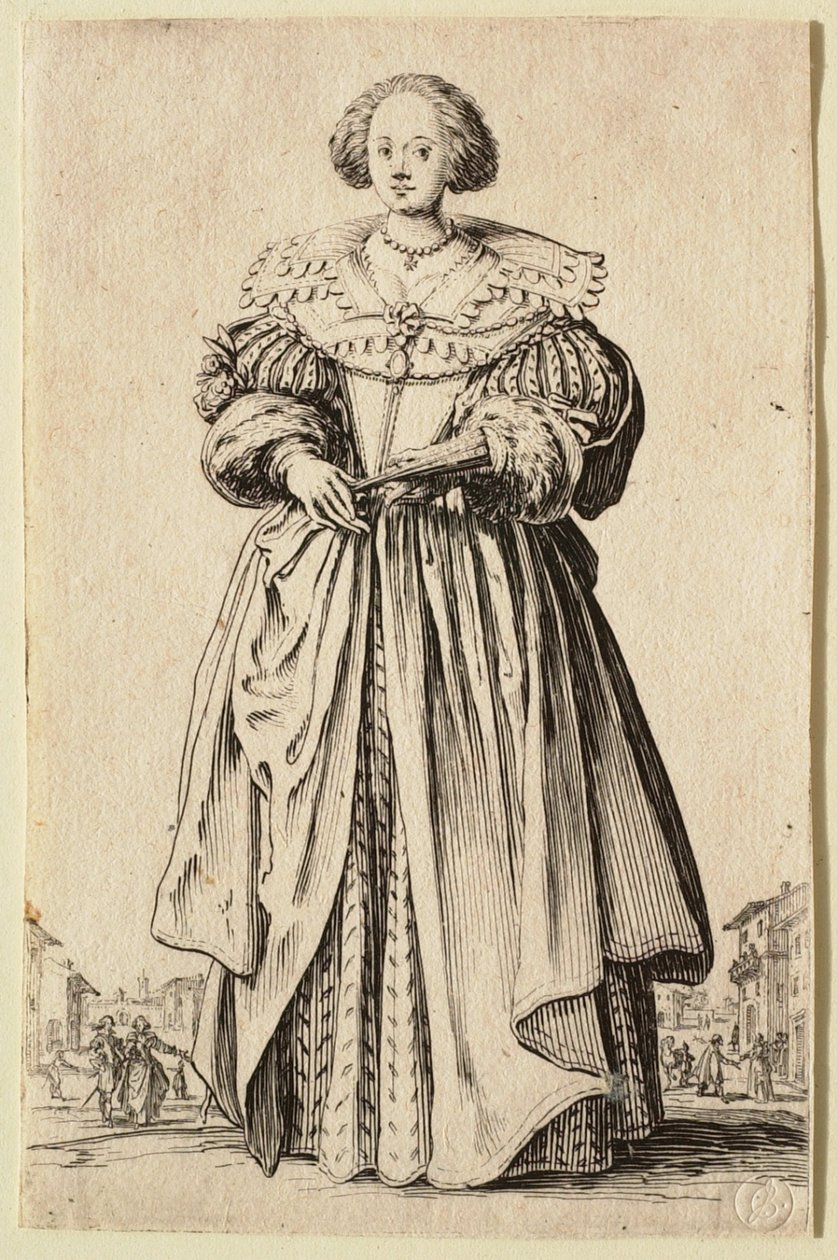 De dame met de waaier door Jacques Callot