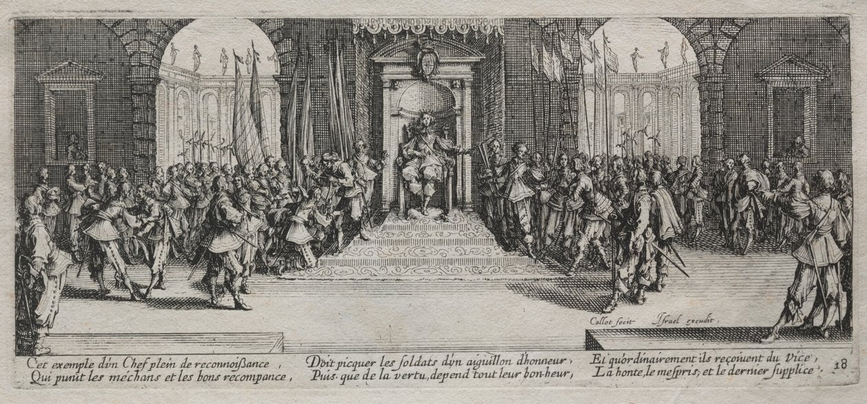 De Grote Ellende van de Oorlog: Verdeling van de Beloning door Jacques Callot