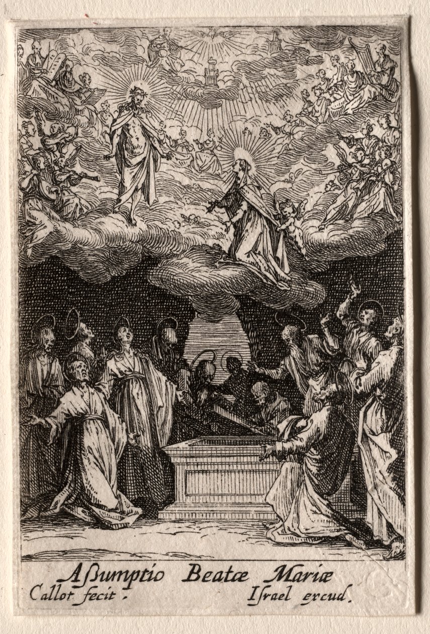 Het Leven van de Maagd: De Hemelvaart van de Maagd door Jacques Callot