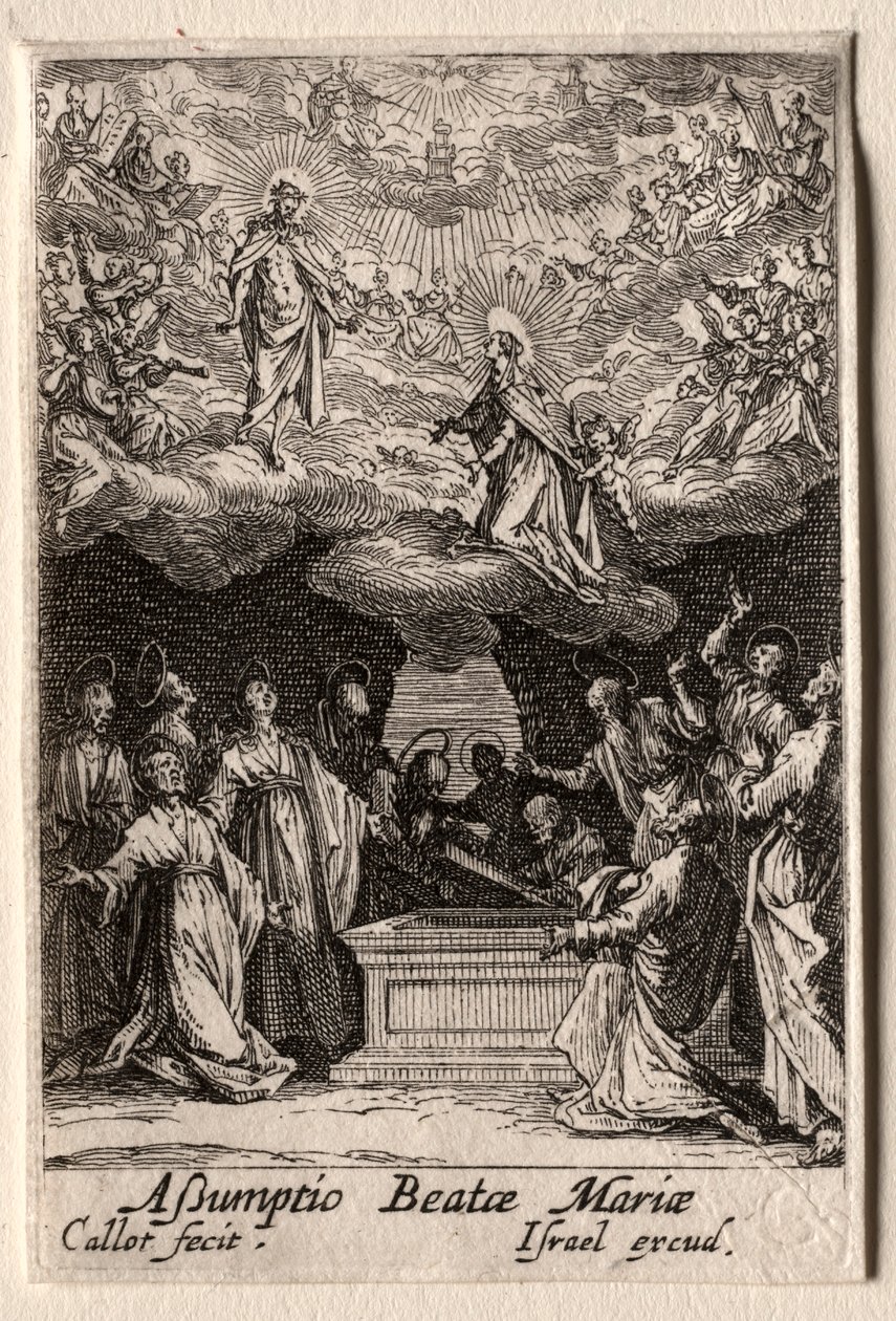 Het leven van de Maagd: De Hemelvaart van de Maagd door Jacques Callot