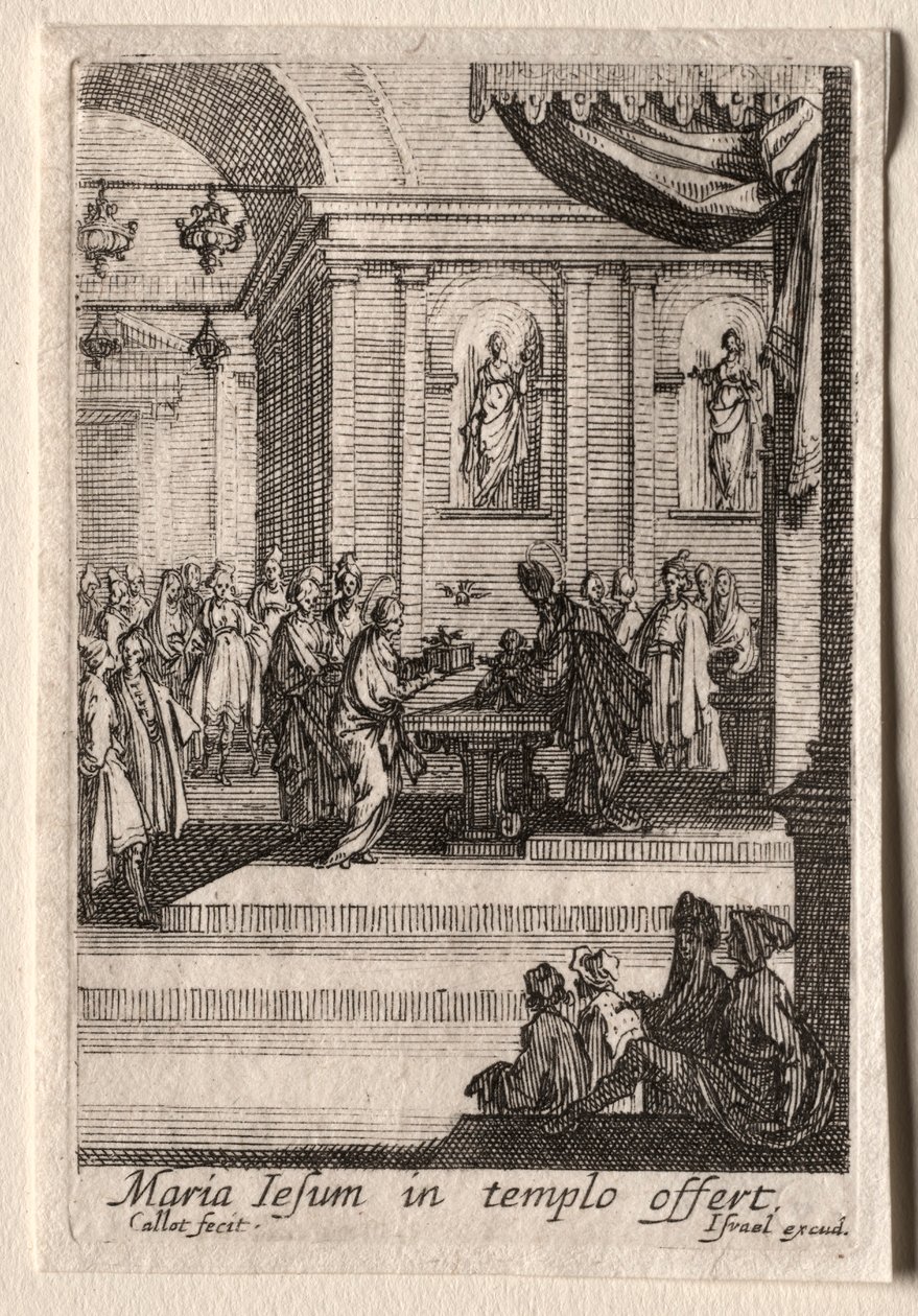 Het leven van de Maagd: De presentatie van Christus in de tempel door Jacques Callot
