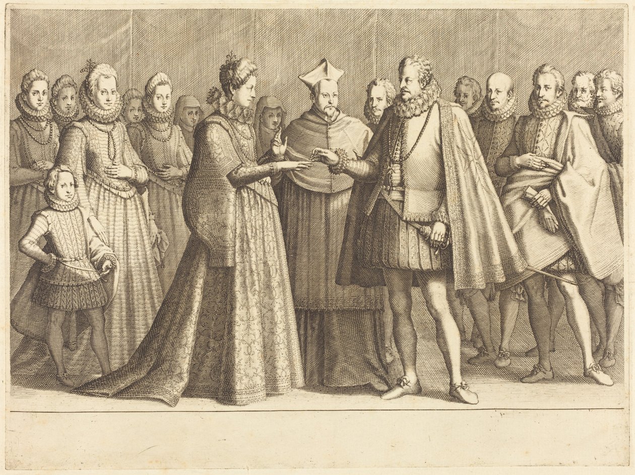 Het huwelijk van Ferdinando en Christine van Lotharingen door Jacques Callot