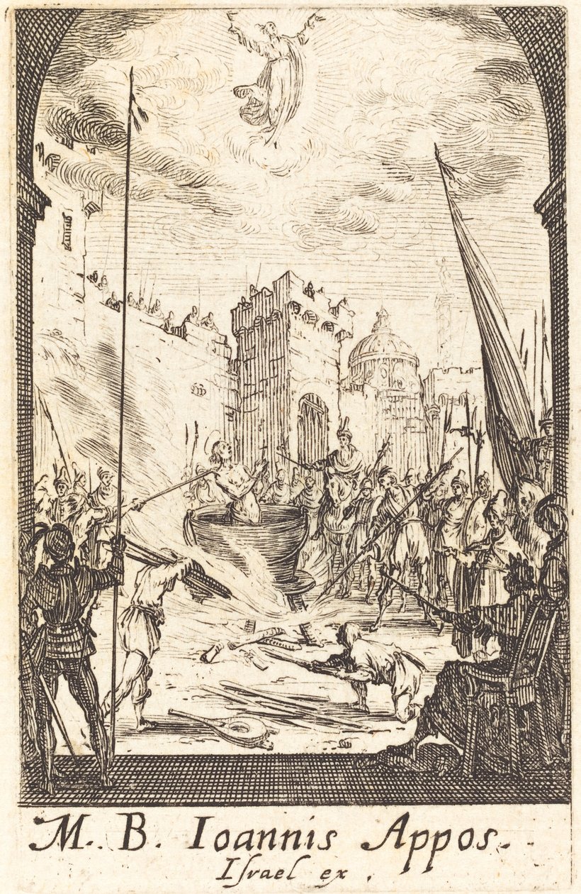 Het martelaarschap van Sint Johannes de Evangelist door Jacques Callot