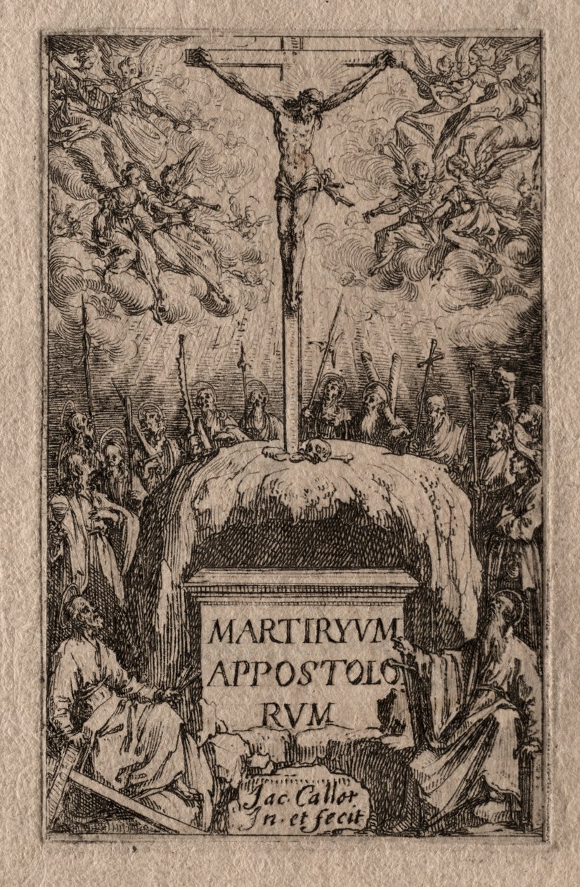 Het Martelaarschap van de Apostelen: Frontispice door Jacques Callot