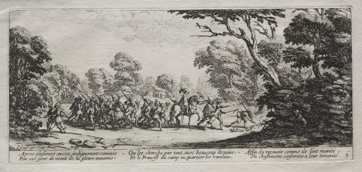 De Ellende van de Oorlog: Arrestatie van Misdadigers door Jacques Callot