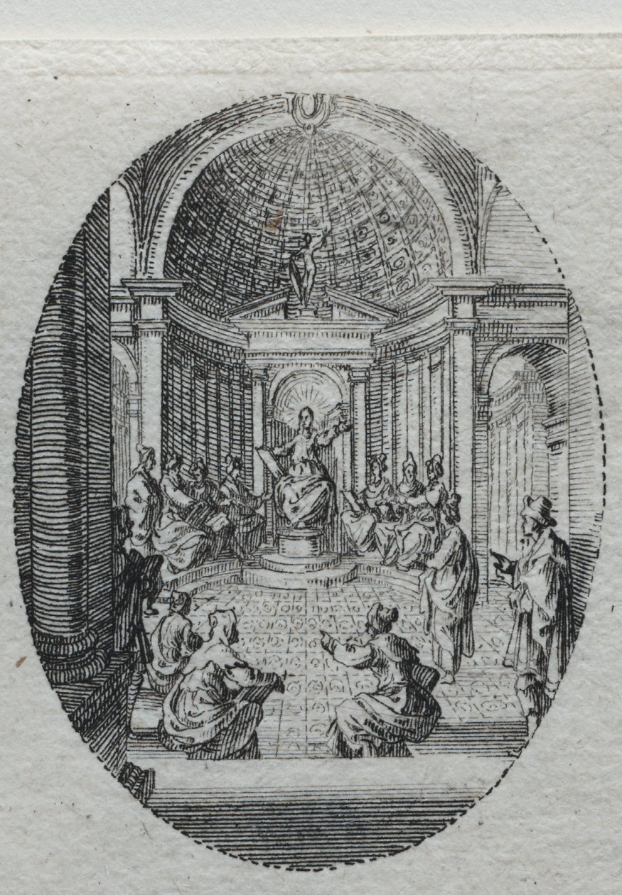 De Mysteries van de Passie: Christus die Disputeert met de Dokters door Jacques Callot
