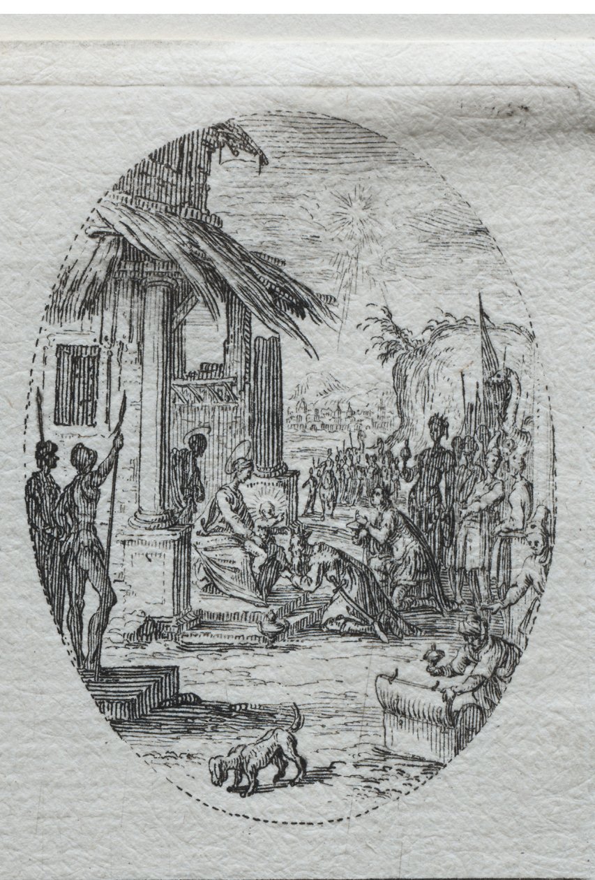 De Mysteriën van de Passie: De Aanbidding door de Koningen door Jacques Callot