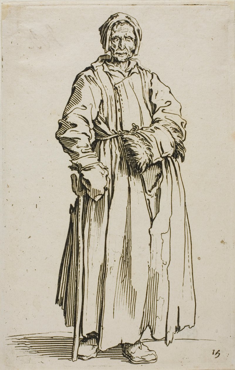 De eenogige vrouw, plaat vijftien uit De bedelaars door Jacques Callot